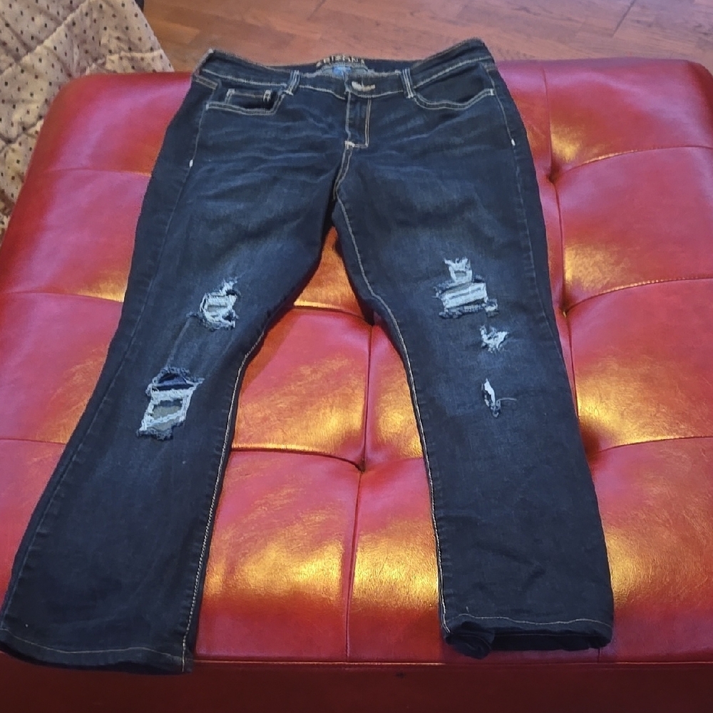 Distressed Blue Jeans